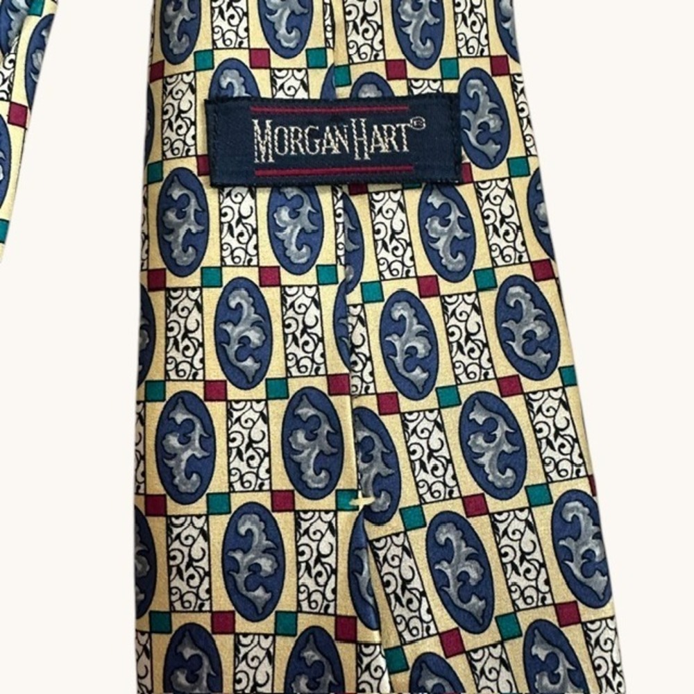 Lot of 8 Mixed Gold Yellow Mens Silk Neckties Nautica Haggar Morgan Hart Vintage - Picture 4 of 16